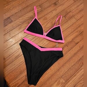 Black and Pink Women's Bikini Set